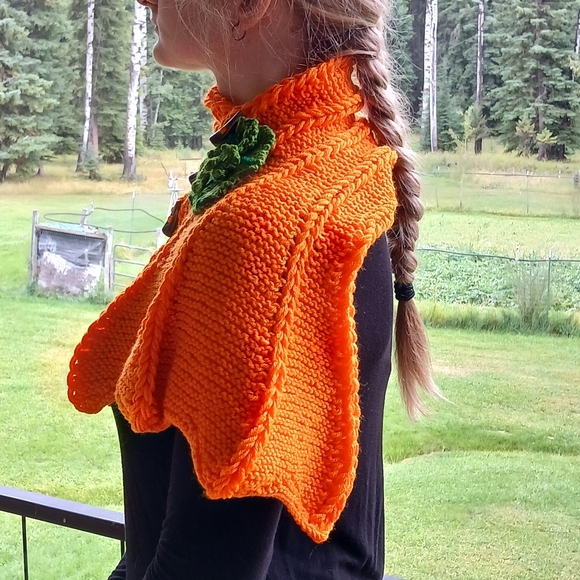 Dragon Wing Cowl Scarf - Pumpkin - Picture 2 of 8